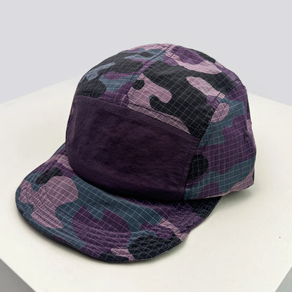 Unisex CAMO brzo sušeće vezene bejzbol kape s kapuljačom, s blokovima boja, prozračne, personalizirane, s izbočenim vrhom, višenamjenske