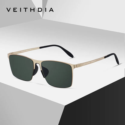 VEITHDIA Brand Fashion Sunglasses Stainless Steel High-definition Nylon Lens Polarized UV400 Eyeglasses For Men Women,  8212