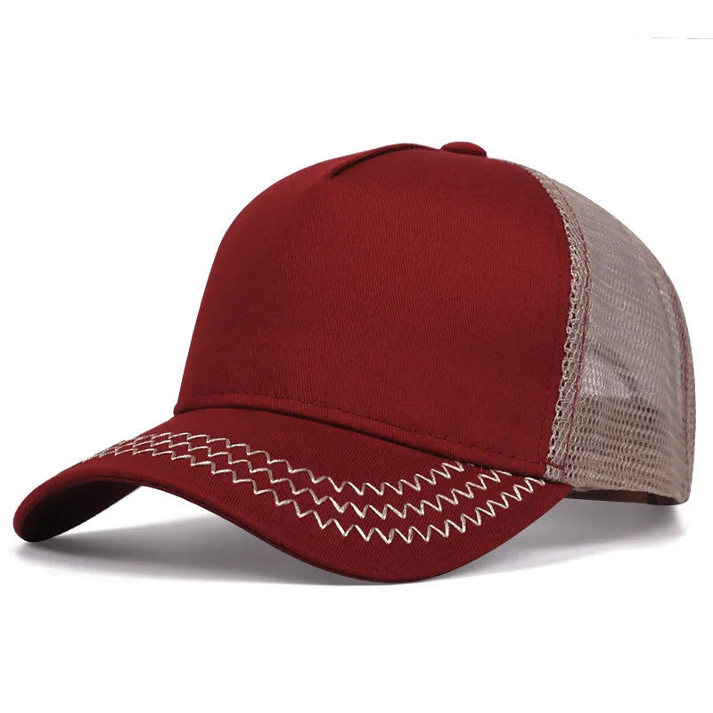 Simple basic baseball cap for men and women outdoor solid color light plate cap summer shade breathable net hat