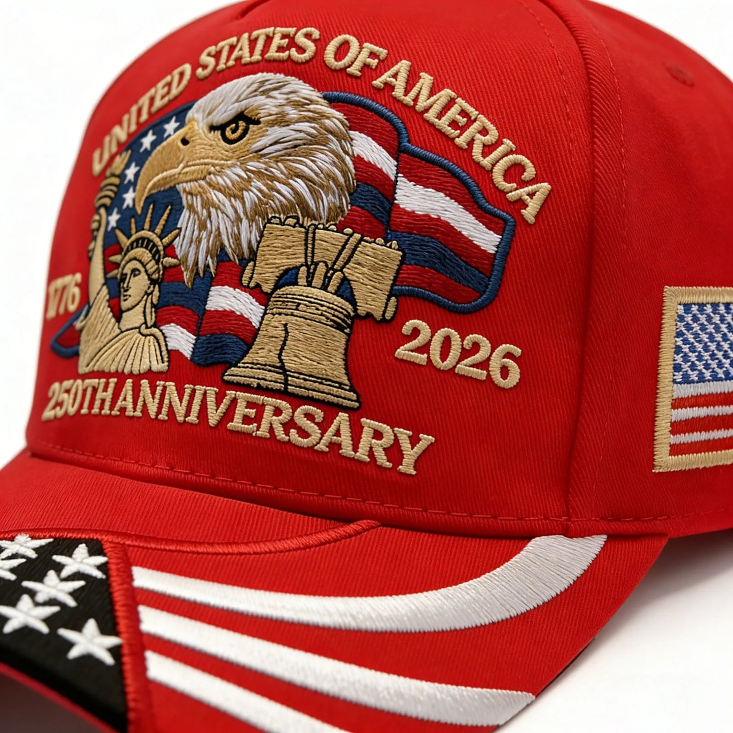 ABLECAP 250th Anniversary USA Hat Embroidered Patriotic Baseball Cap 1776-2026 Independence Day Cap Adjustable Hat for Men Women