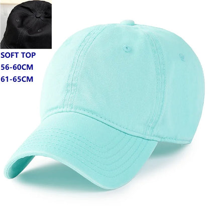 Big Head Plus Size baseball sapka, 100% pamut, férfiaknak és nőknek egyaránt, állítható „dad hat”, túlméretezett, 58–60 cm, 61–65 cm