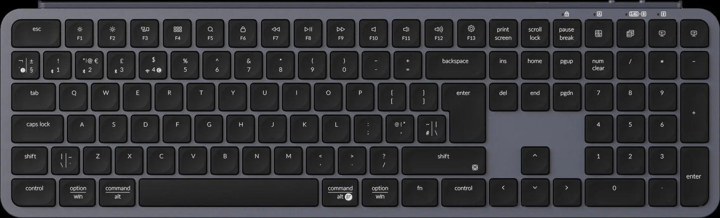 Teclado sem fios ultrafino Keychron B6 Pro com layout ISO, tamanho completo, portátil e leve, ligações 2.4GHz e Bluetooth