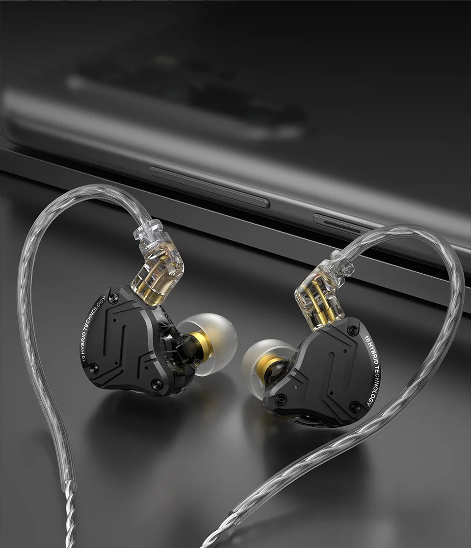 KZ ZS10 Pro X In-Ear Wired Earphones HiFi Bass Monitor Earbuds with Detachable Cable & Microphone