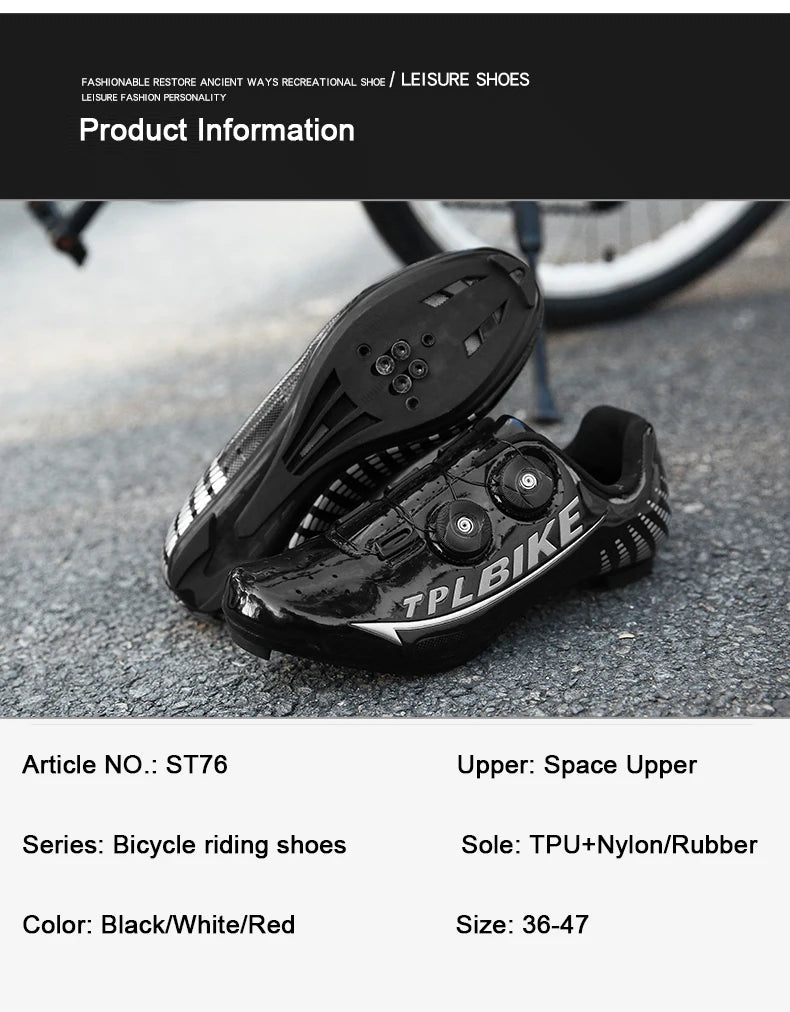 New Men's and Women's Bicycle Shoes,Outdoor Cycling Shoes,Three Functional Soles,Professional Training Shoes