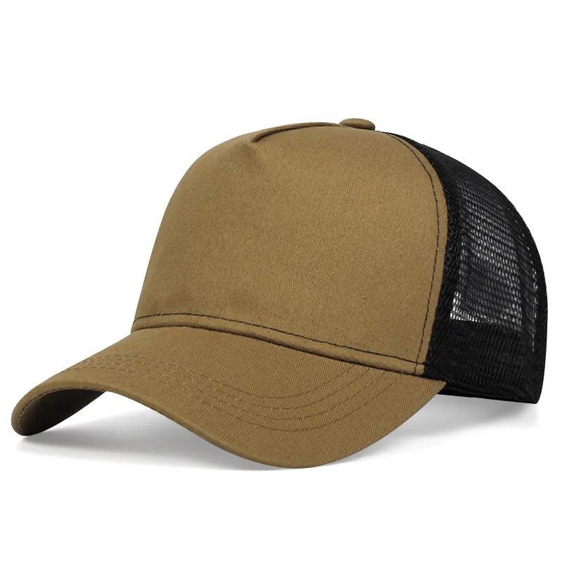 Simple basic baseball cap for men and women outdoor solid color light plate cap summer shade breathable net hat