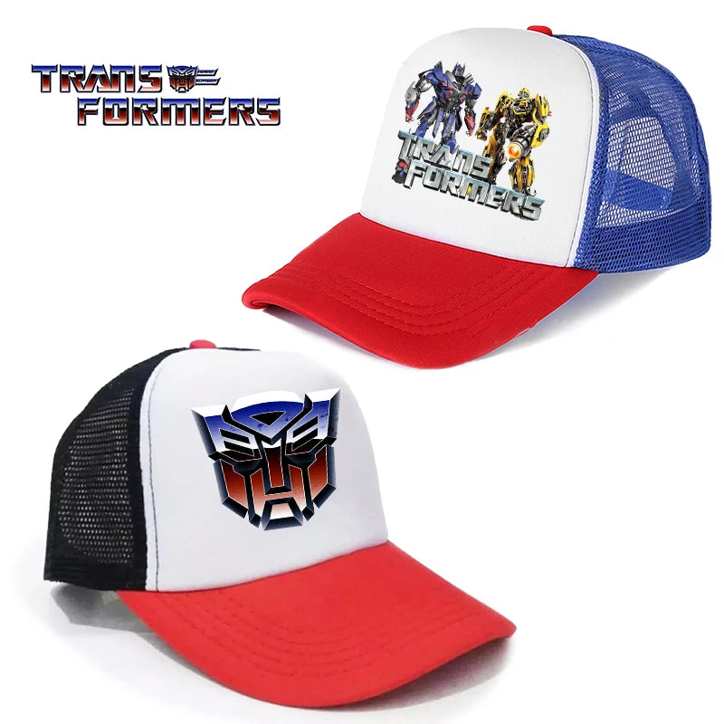 Transformers Children Baseball Cap Cartoon Anime Figure Print Hat Boy Girl Breathable Kid Hat HipHop Boy NetCap Kawaii Toy Gift