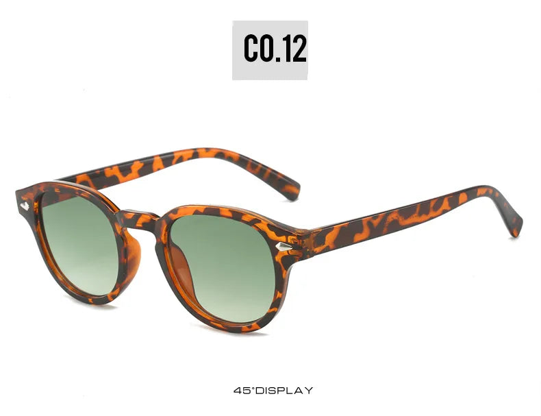 Simple Vintage Round Sunglasses Women Men 2025 Luxury Brand Design Retro Rivet Yellow Blue Lens Square Sun Glasses Female UV400