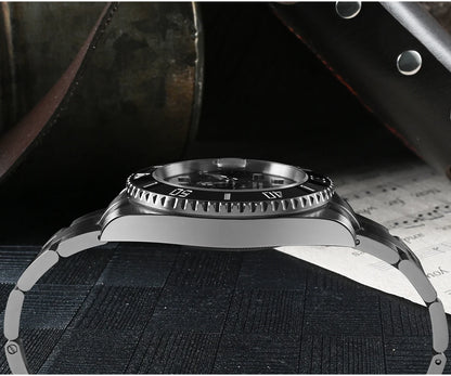 San Martin 40mm Water Ghost PT5000 Automatic Men Diving Watch Business Mechanical Sapphire Waterproof 20Bar Luxury BGW-9 SN0017D