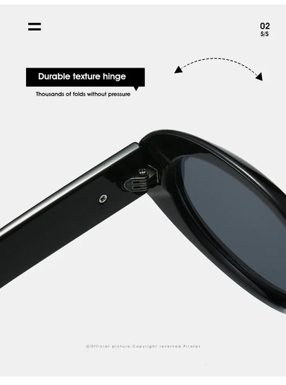 Classic Oval Sunglasses Women Men New Thick Frame Party Sunglasses Hip Hop Cool Luxury Designer Brand Eyeglasses UV400 Eyewear