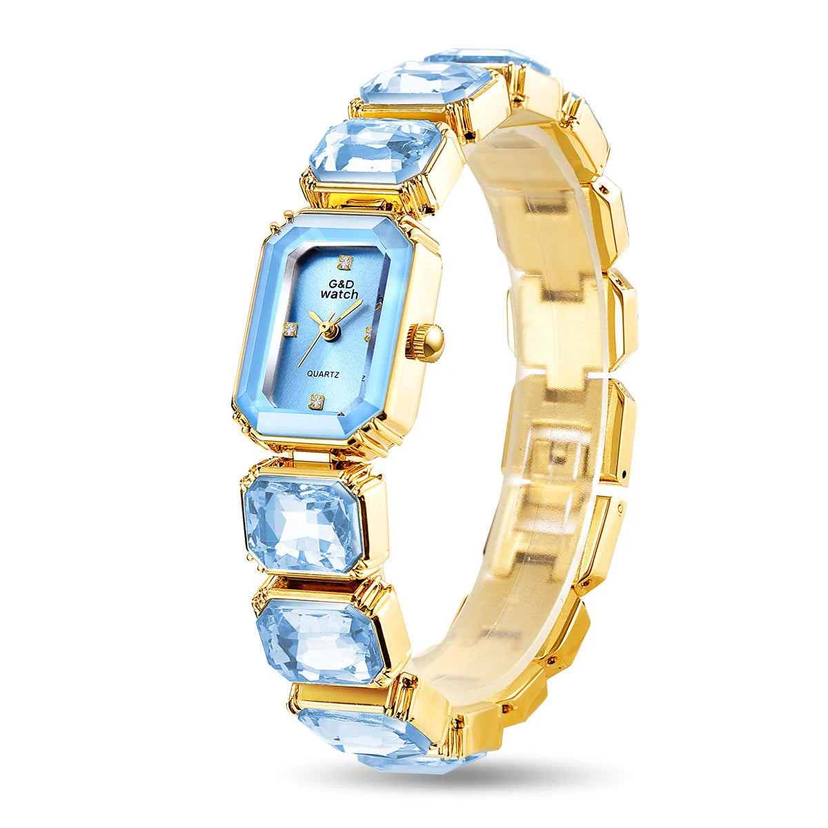 Ladies Wrist Watch Small Golden Square Quartz For Women Bracelet Watches Top Brand Luxury Diamond Fashion Women's Watch 2024