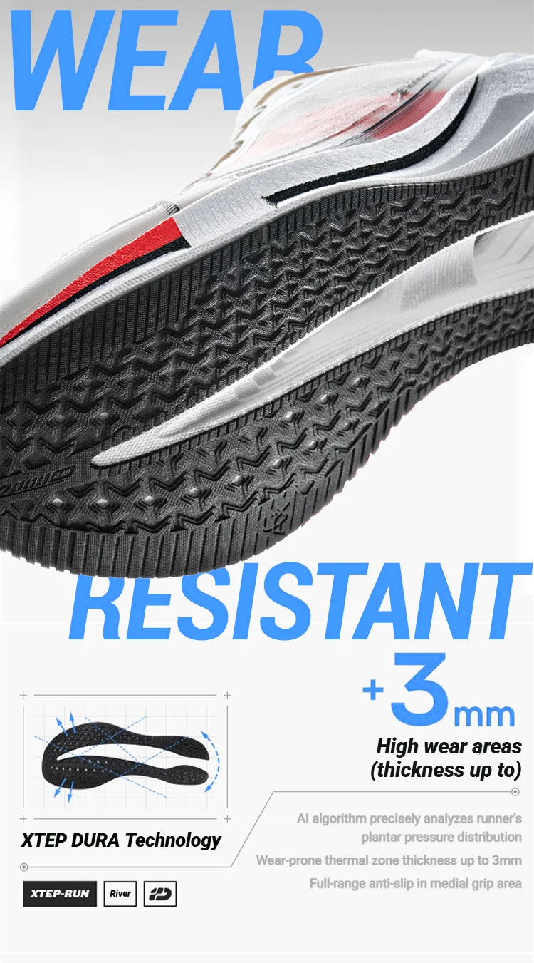 Xtep 2000km 5.0 Running Shoes Women Resistant Durable Combat Wear Resistant Lightweight Sneakers New Arrival 874118110024