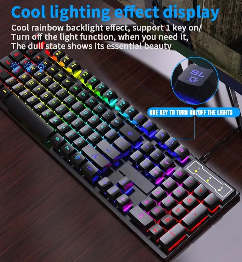RGB Wired Mechanical Keyboard 104 Keys of Backlit Key Caps Gaming and Office Keyboard For Microsoft Windows and Apple IOS System