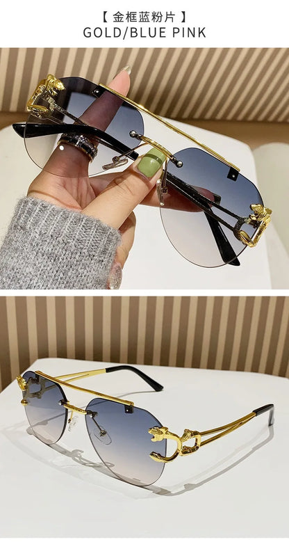 Rimless Women Sunglasses Luxury Designer Vintage Uv400 Men Sun Glasses Lunette Shades De Soleil Femme Gafas De Sol Mujer Lentes