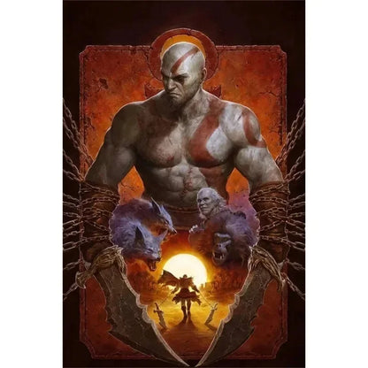 Canvas Painting Posters and Prints Wall Art Anime Pop Game God of War Ragnarok Poster Aesthetics Kratos Gaming