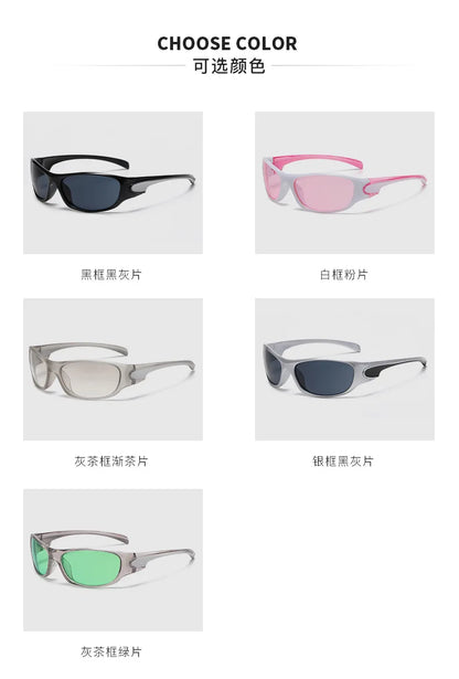 New Punk Y2K Sunglasses Women Goggle Luxury Brand Wrap Square Sun Glasses 2000'S Shades Eyewear UV400 Female Designer Eyeglasses