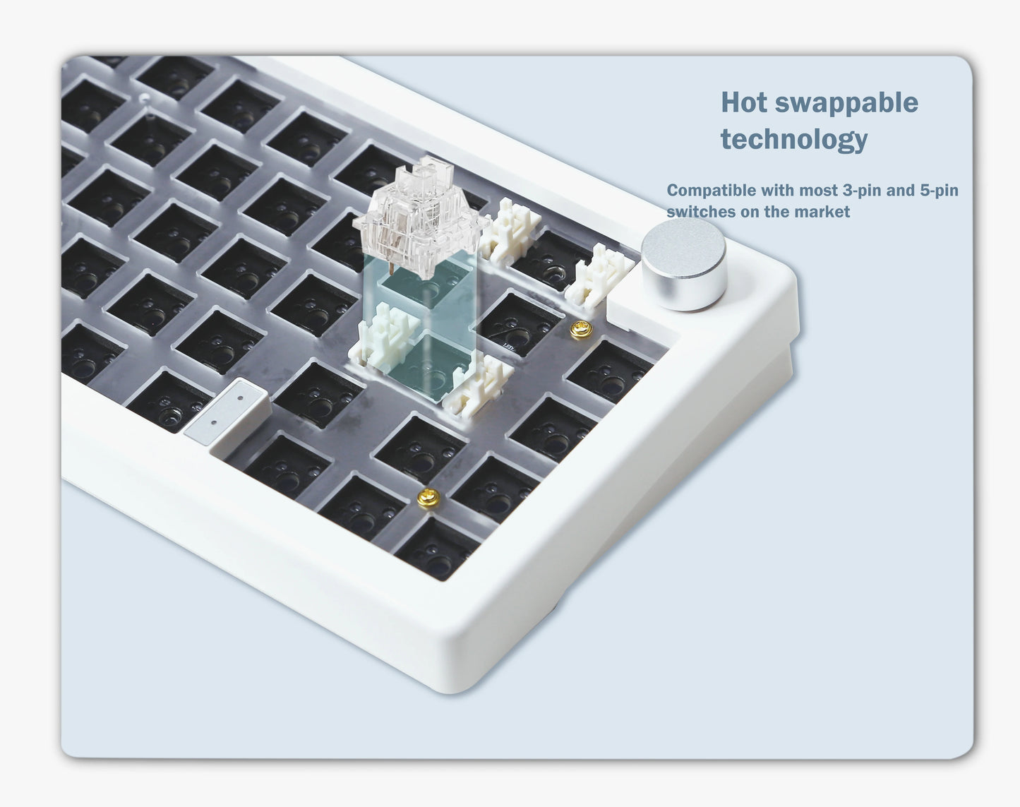 KIT de teclado mecânico GMK67 Bluetooth 5.0/2.4G sem fios/com fios com montagem gasket para gaming — KIT de teclado personalizável