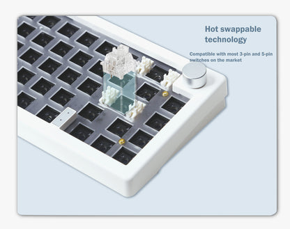 KIT de teclado mecânico GMK67 Bluetooth 5.0/2.4G sem fios/com fios com montagem gasket para gaming — KIT de teclado personalizável