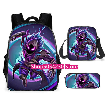Zaino Fortnited 3PCS per ragazzi, Victory Game, 16 Inch, resistente all’acqua, per scuola materna, zaino scolastico cool per scuola elementare