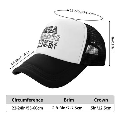 Sega Mega Drive Mesh Baseball Cap Unisex Hip-Hop Snapback Caps Summer Breathable Sun Visor Hat Trucker Adjustable Hats