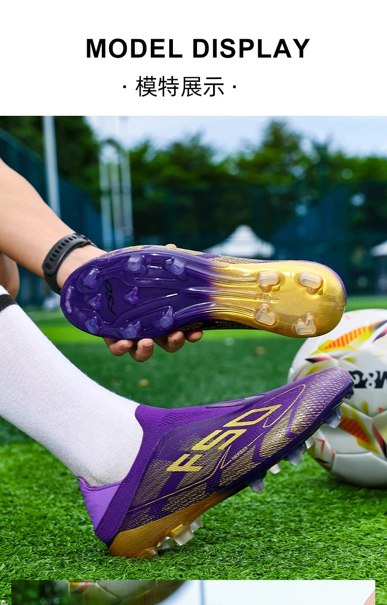 New Men Soccer Shoes Match Football Boots Non-Slip Boys High-quality Outdoor Sneakers Grass Cleats Hot-selling High-top Light