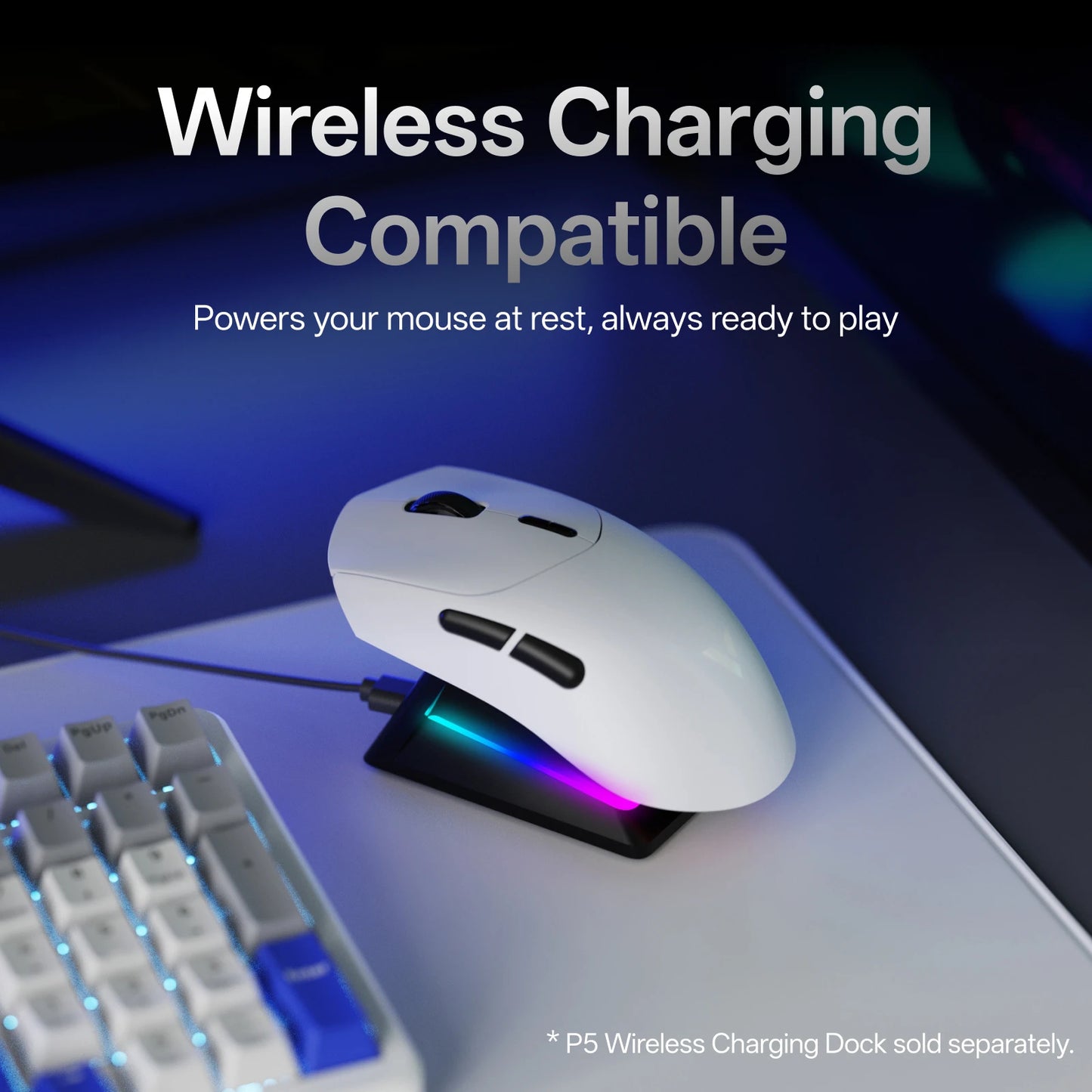 Rapoo GEN-2 VT7 Wireless Gaming Mouse, 8K Polling Rate, 53g Lightweight Gaming Mouse, 26K DPI, Macro Enabled, Rechargeable Gaming Mouse
