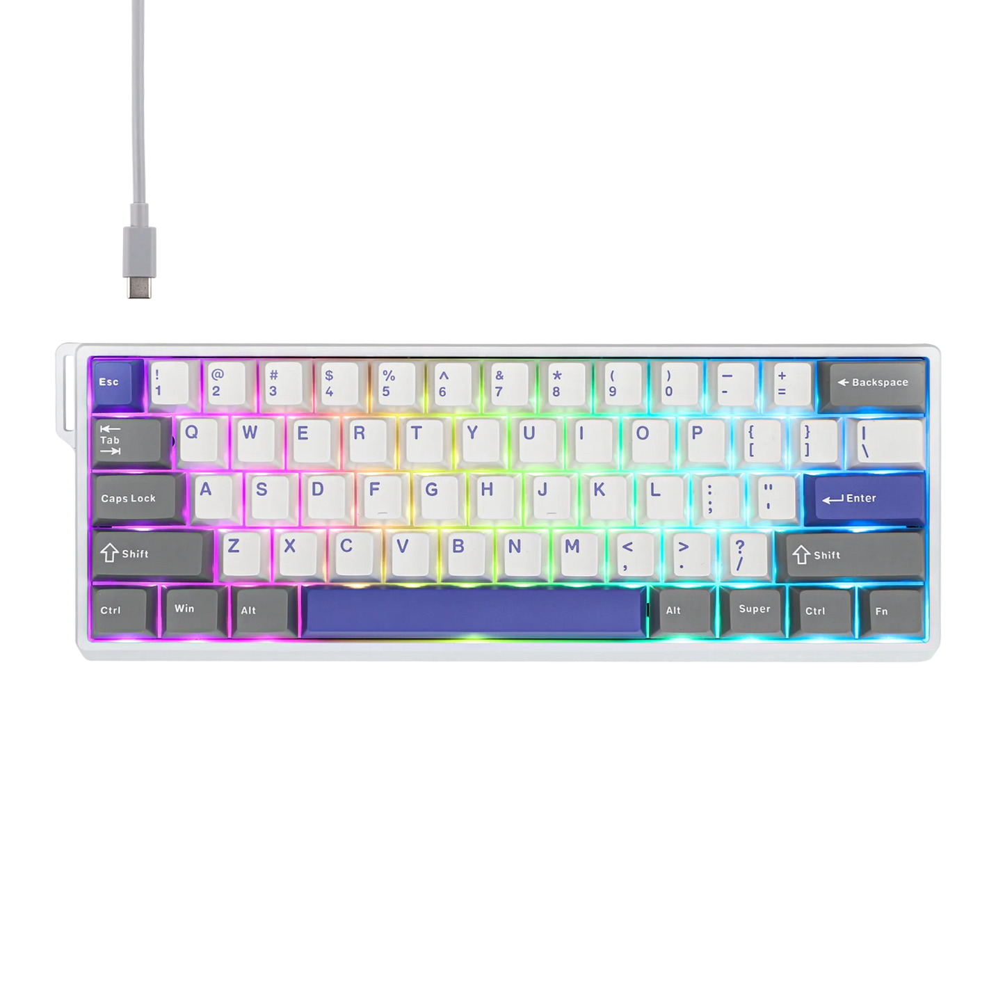 Teclado mecânico com fios AULA WIN60 HE/WIN60 HE MAX 60%, estrutura Tray-Mount, Hot-Swap e interruptores magnéticos de efeito Hall