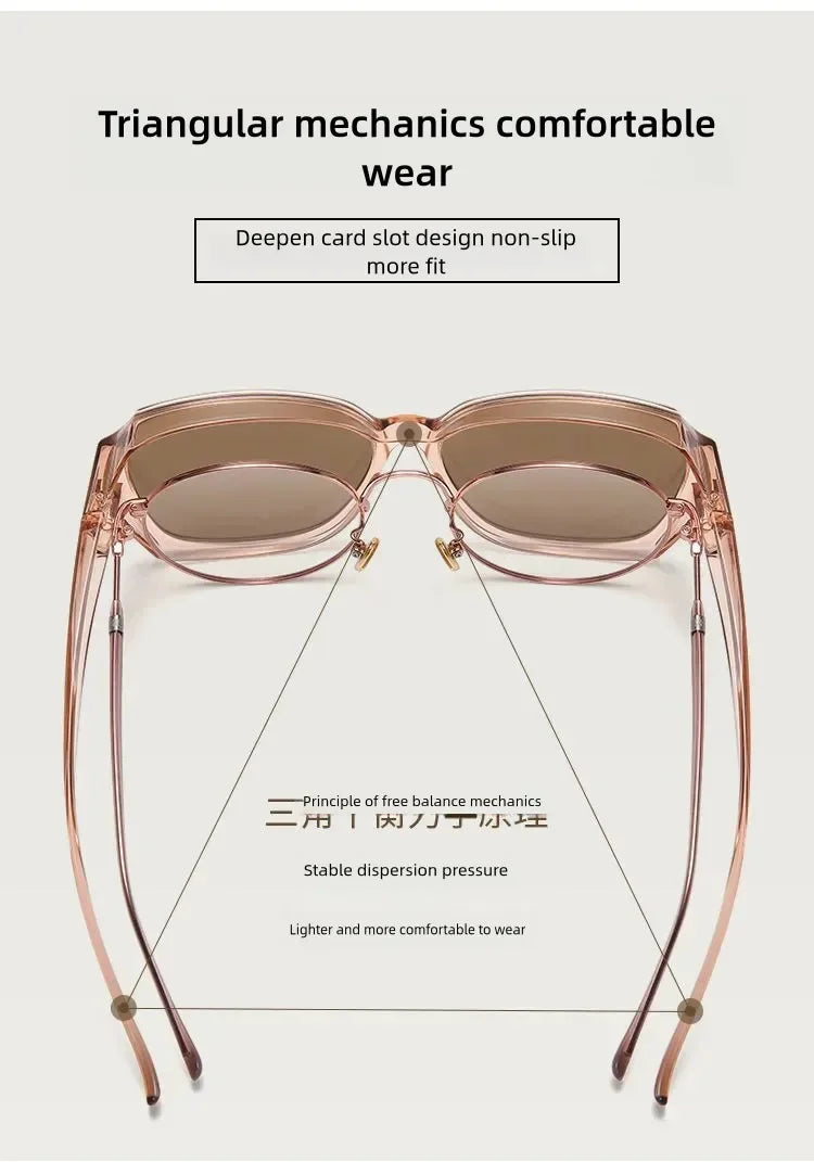 Fashion Round Polarized Sunglasses Cover Over Myopia Prescription Glasses Portable Men Women Vintage Fishing Driving Eyewear