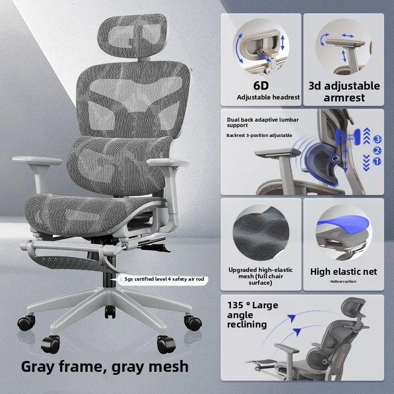 UVR Ergonomic Gaming Computer Chair with Breathable Mesh, Adjustable Armrests, Lumbar Support, Swivel Office Chair for Work & Gaming