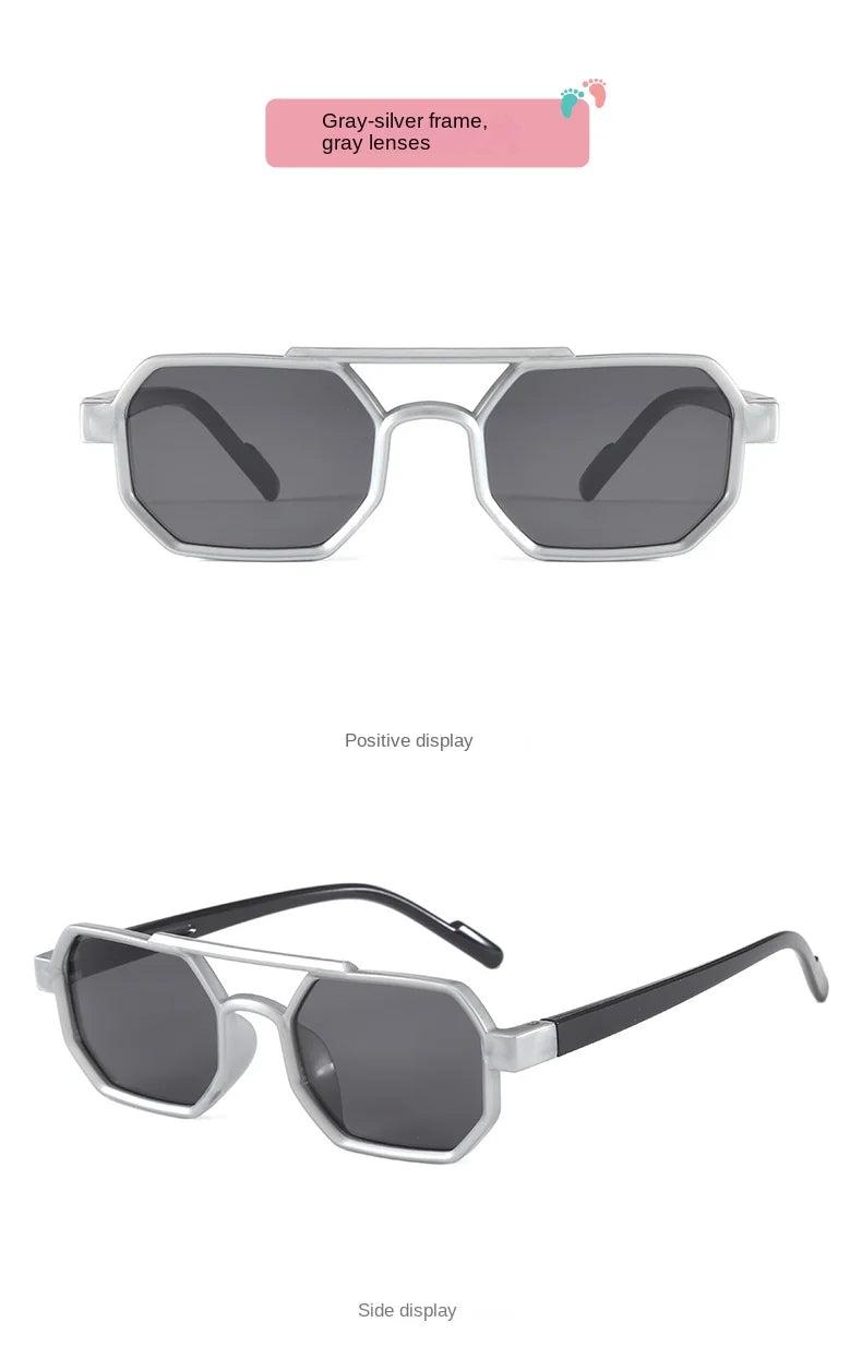 Children’s Sunglasses Vintage Double-beam Sun Glasses UV400 Outdoor Girl Boy Fashion Glasses Classic Square Kids Sunglasses