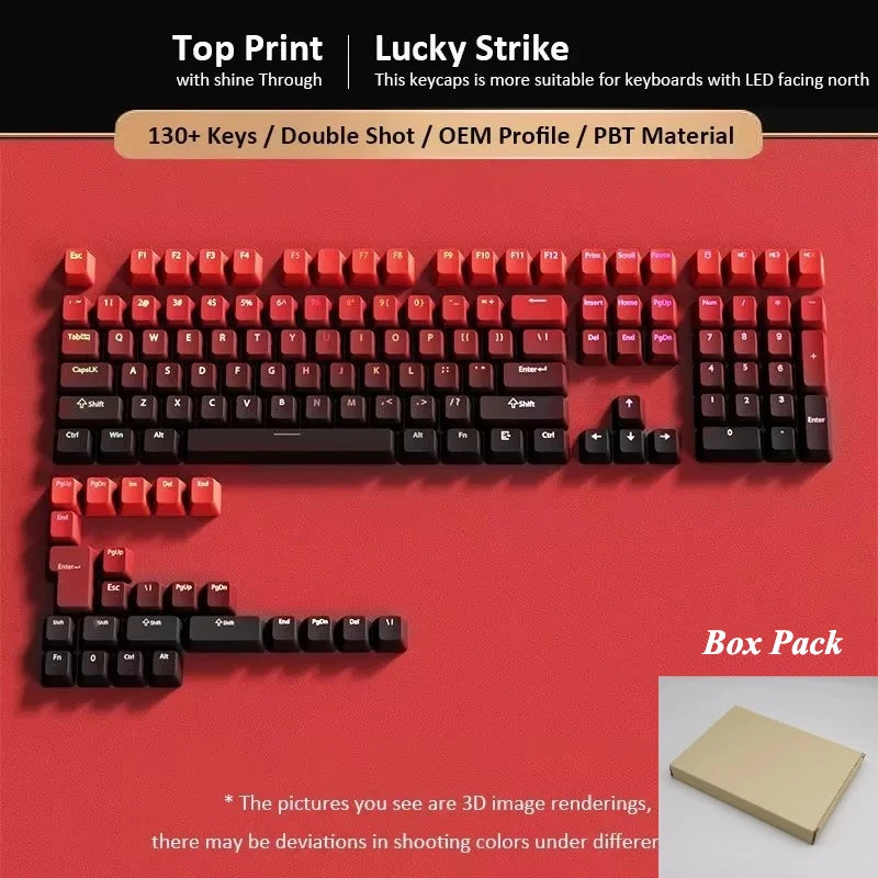Conjunto de 133+ teclas OEM em gradiente para teclado mecânico gaming com switches Cherry MX, PBT retroiluminado RGB, layout ISO