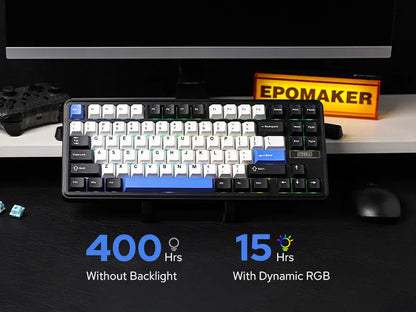 EPOMAKER TH85 80% QWERTY ANSI Layout VIA Gasket Hot-Swap Wired/2.4Ghz/BT5.0 Wireless Mechanical Keyboard for Office/Gaming