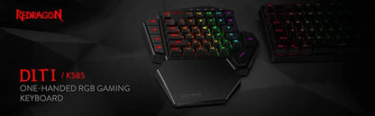 Redragon K585 DITI One-Handed RGB Mechanical Gaming Keyboard,Wrist Rest 42 Keys Type-C Professional Gaming Keypad Hot-Swappable