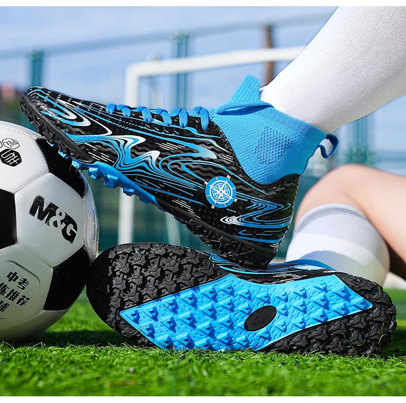 Men Professional Soccer Cleats Football Boots Studs Non Slip Breathable Training Boys Match Sneakers Comfortable for Grass Turf