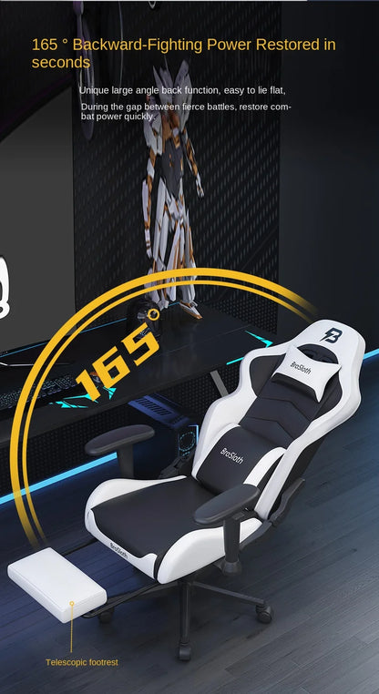 S8 Gaming Chair with 3D Armrests, Ergonomic Adjustable Backrest, Computer Office Chair, Leather Gamer Chair with Nylon Feet