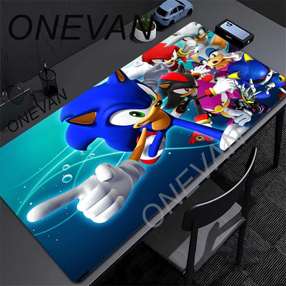 HD Printing Kawaii Sonics The Hedgehogs Mouse pad XXL Large Locking Edge Non-slip Speed Keyboard Mats Computer Gamers