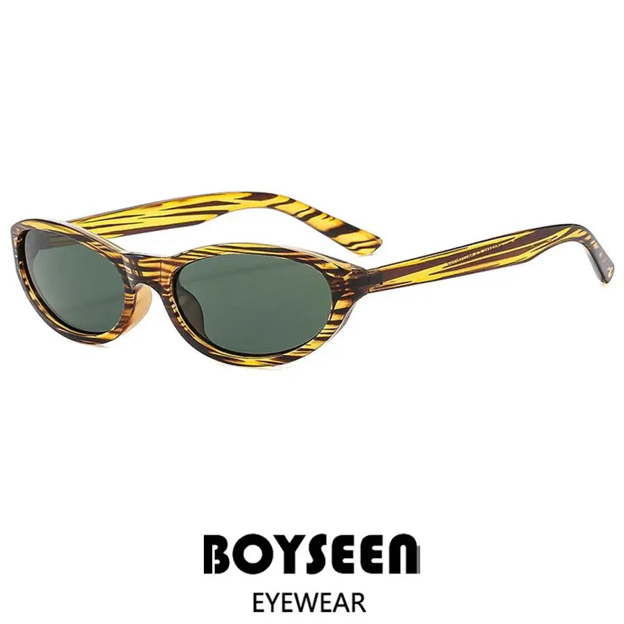 BOYSEEN Men's Hip Hop Style Sunglasses Narrow Frame Orange Eyewear UV400 Travel Beach Sunglasses U400