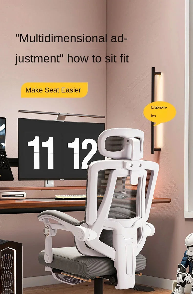 Silla de oficina ergonómica de malla con soporte lumbar, silla de escritorio para ordenador de respaldo alto para adultos, silla de trabajo cómoda para largas jornadas