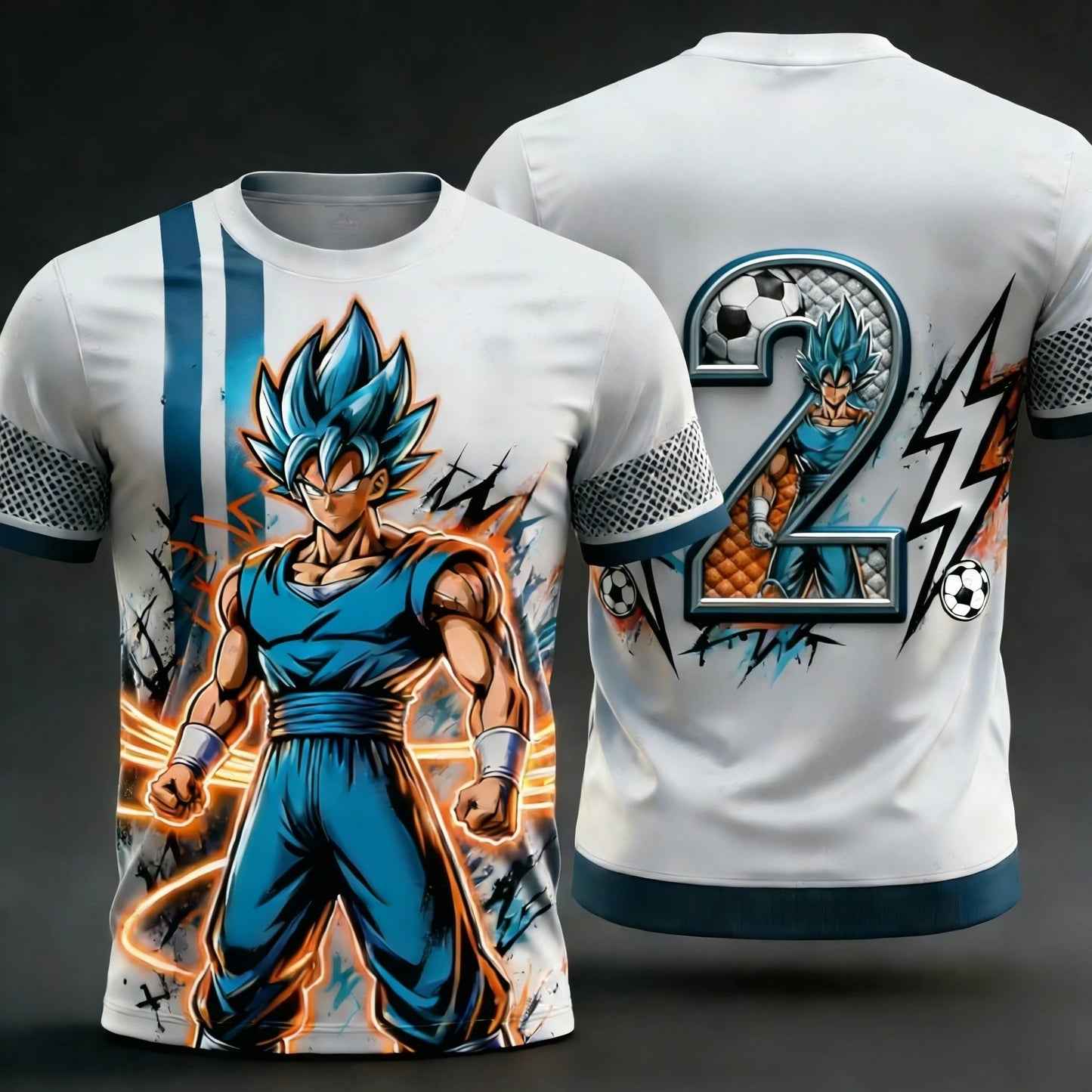 2026 Summer New Adult Men's Dragon Ball Goku 3D Printed Special Football Jersey Numbers 1 To 10 Kids Anime T-Shirt Unisex Y2k