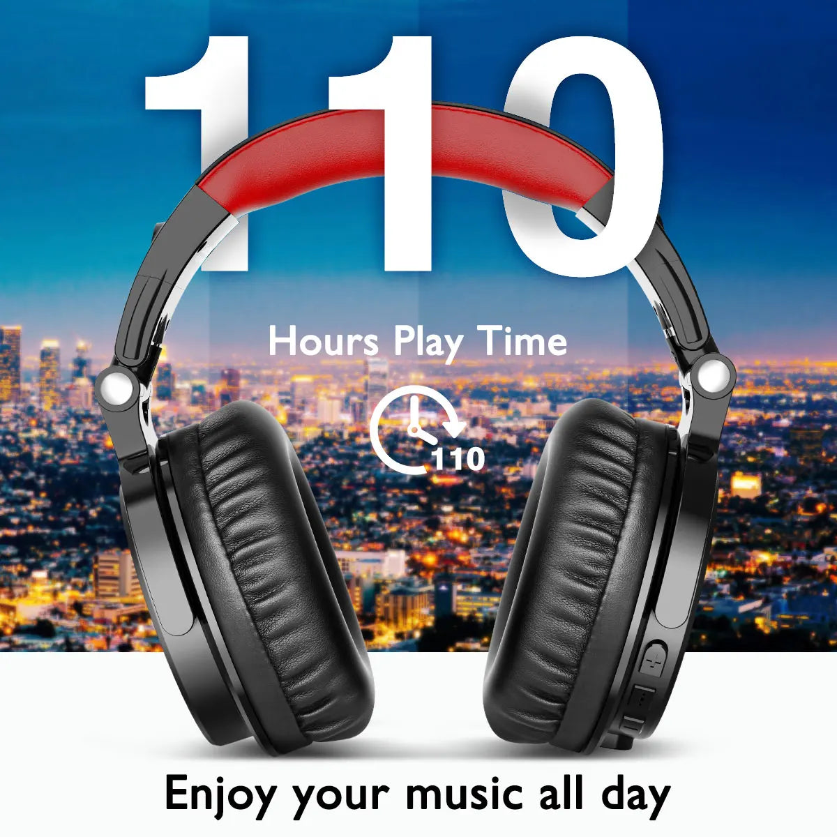 Auscultadores Gaming Sem Fios OneOdio Pro-M Bluetooth 5.2 HiFi Estéreo, 110H de Autonomia com Microfone, Graves Profundos, Dobráveis e Over-Ear