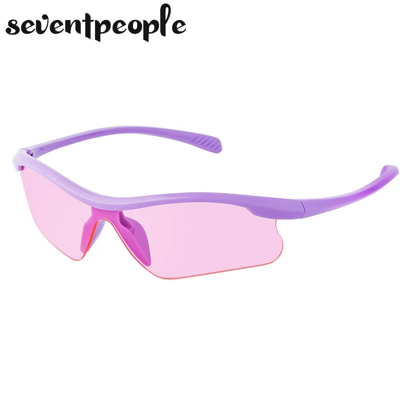 Sports Sunglasses Women Outdoor Cycling Goggle Men Fashion One-Piece Windproof Sunglass Male 2026 New Semi-Rimless Sun Glasses