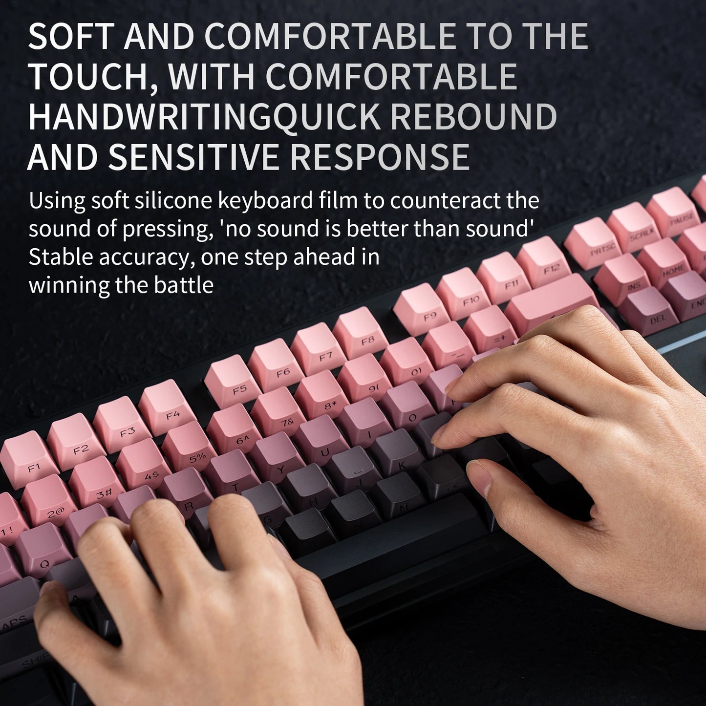 Teclado Bluetooth V108 Pro para escritório, baixo ruído, 2.4G, com e sem fios, layout completo, membrana com retroiluminação RGB