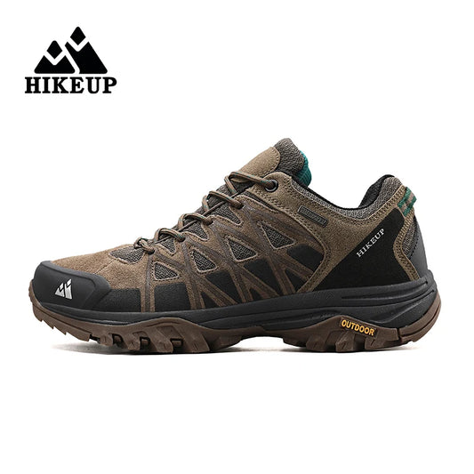 HIKEUP New Arrival Men's Hiking Shoes Breathable Lace Up Trekking Male Cushioning Outdoor Climbing Tourism Sneakers for Men
