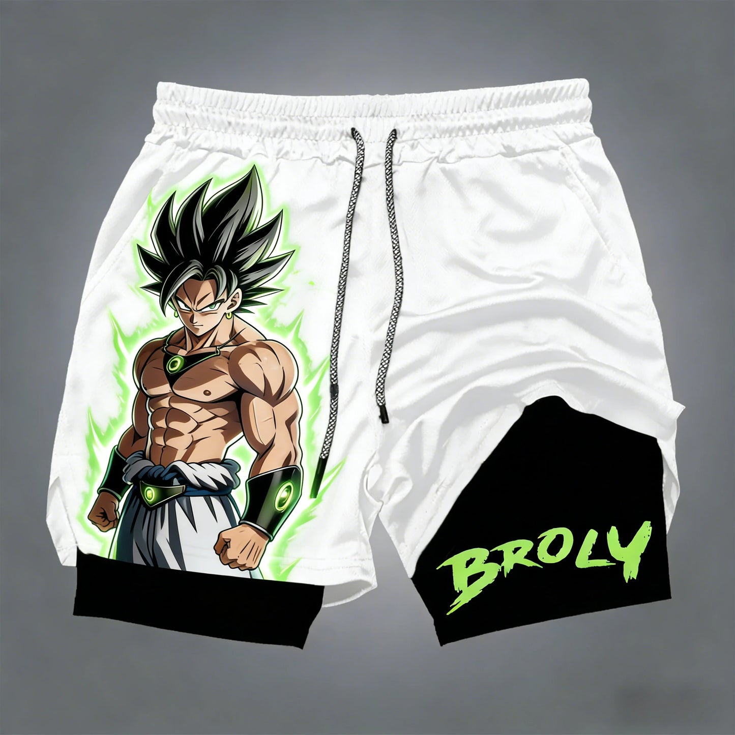 Dragon Ball Men's Double-layer Shorts Son Goku Summer Japanese Anime Fake Two-piece Sports Fitness Quick-drying Shorts