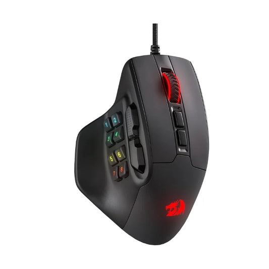 Mouse da gaming MMO Redragon M811 Aatrox, 15 pulsanti programmabili, mouse gamer RGB cablato con design ergonomico per una presa naturale