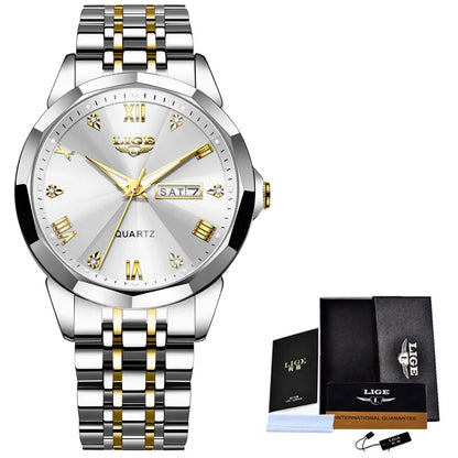 LIGE Fashion Quartz Wristwatches Casual Sport Military Watch For Women Top Brand Luxury Waterproof Watch Ladies Relogio Feminino