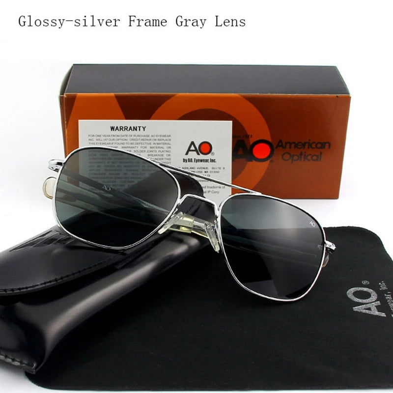 Pilot AO Sunglasses Men Top Quality Brand Designer AGX Tempered Glass Lens Sun Glasses Male
