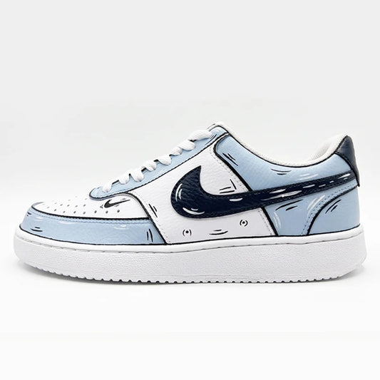 Custom Sneakers NIKE COURT VISION   Messy Line Design Couple Matching Shoes Unisex Low-Top Skate  retro shoes