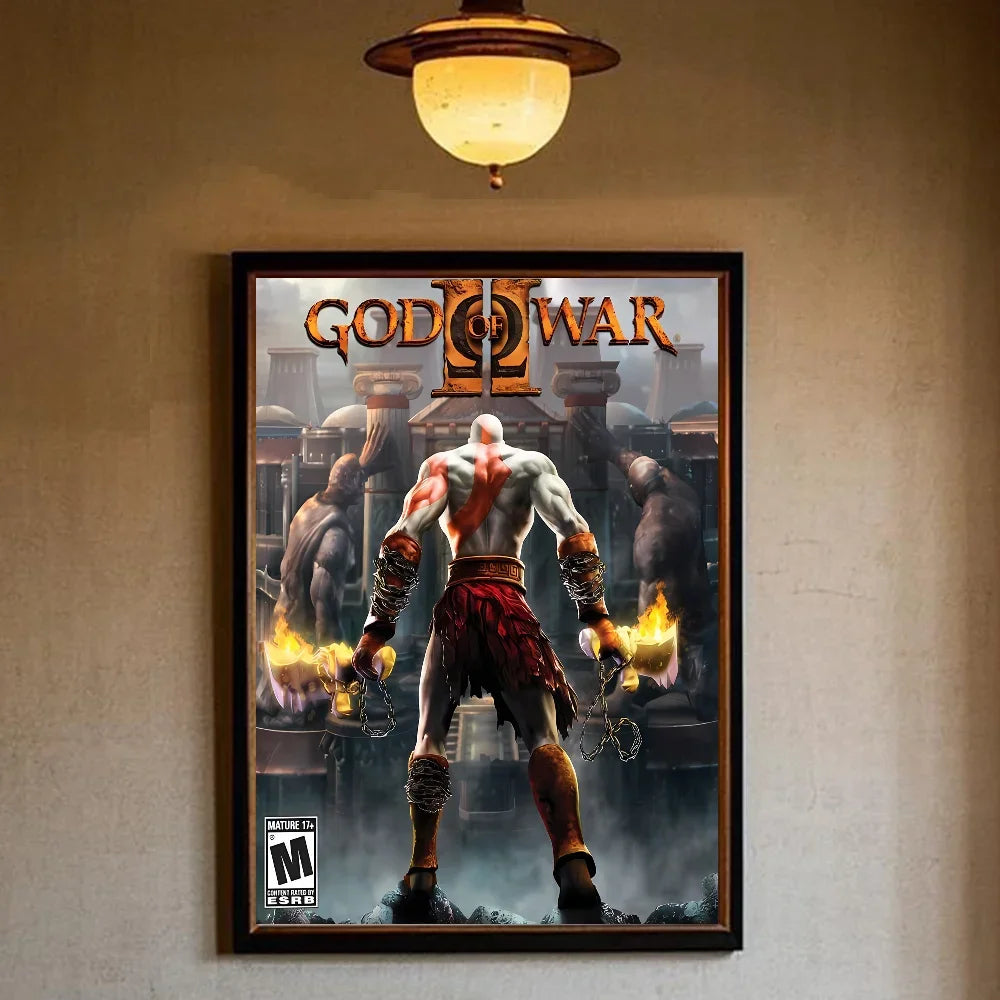 Poster HD Art  Wall  Home Living Room Bedroom Bar G-God O-Of W-War Game Aesthetic Decoration Gift Canvas