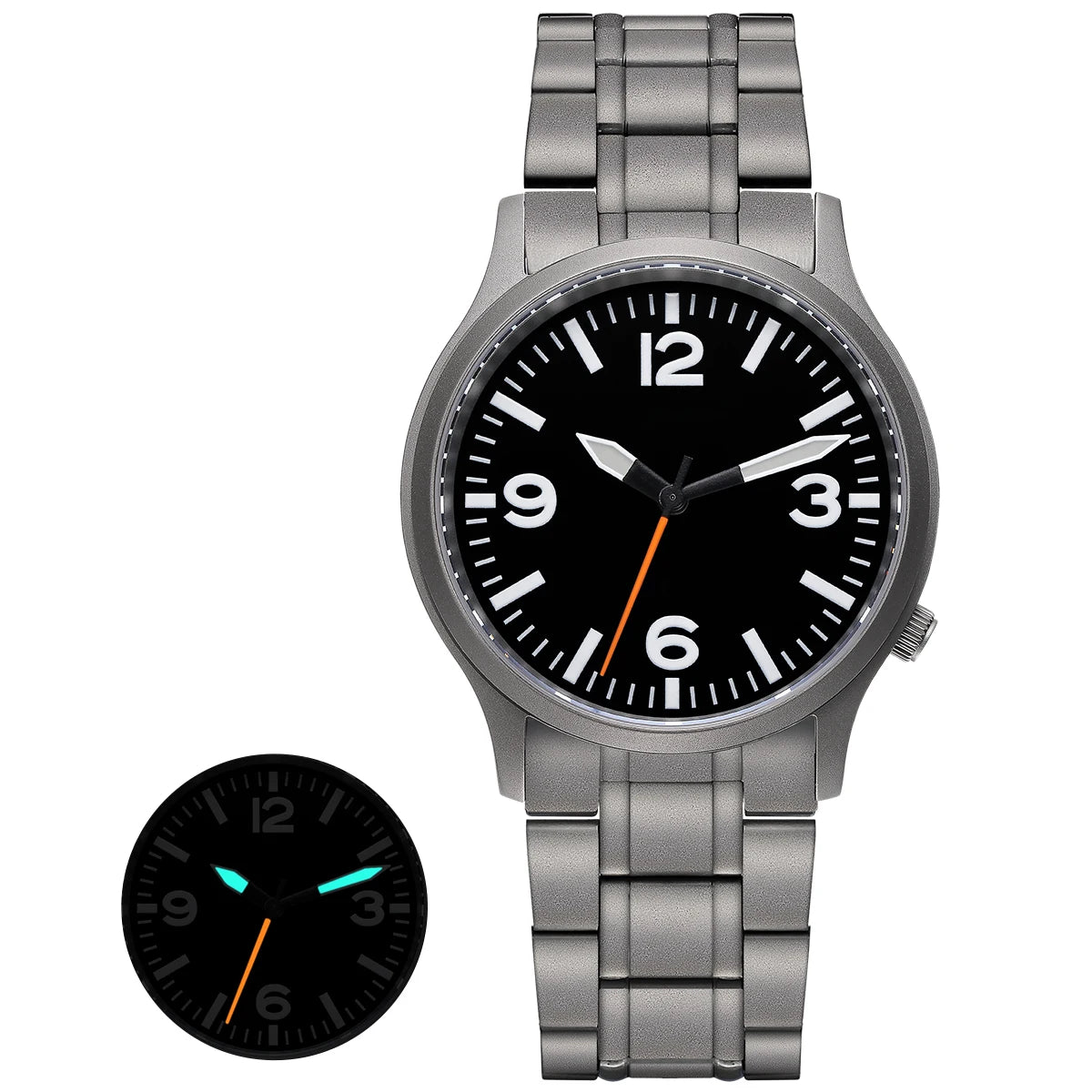 BERNY Full Titanium Men Watch Super Luminous Sports Quartz Watches Lightweight and Comfortable 5ATM Easy Read Wristwatch