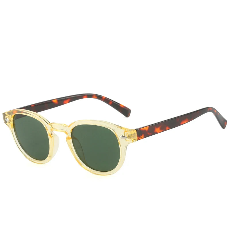 Simple Vintage Round Sunglasses Women Men 2025 Luxury Brand Design Retro Rivet Yellow Blue Lens Square Sun Glasses Female UV400